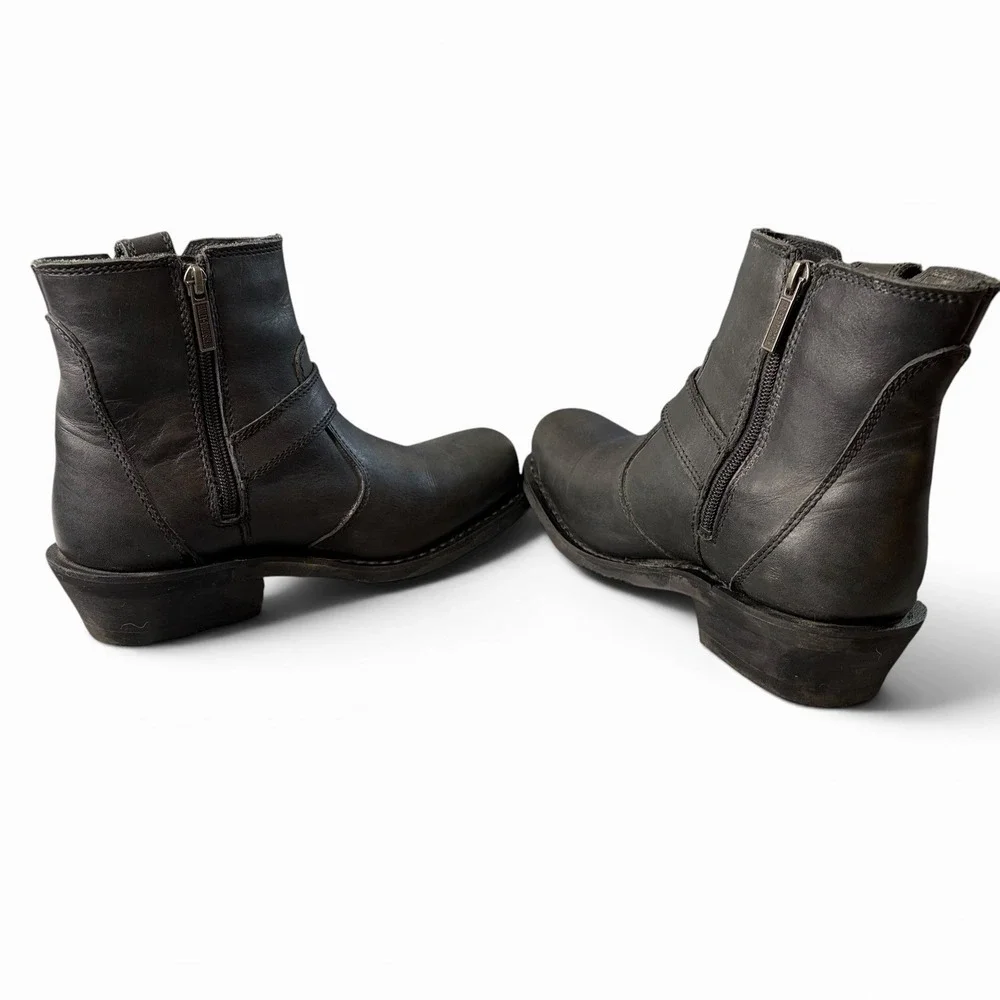 Harley-Davidson Christa Harness Boots Women's 9.5 Black Leather Mid Calf Moto - Picture 6 of 8